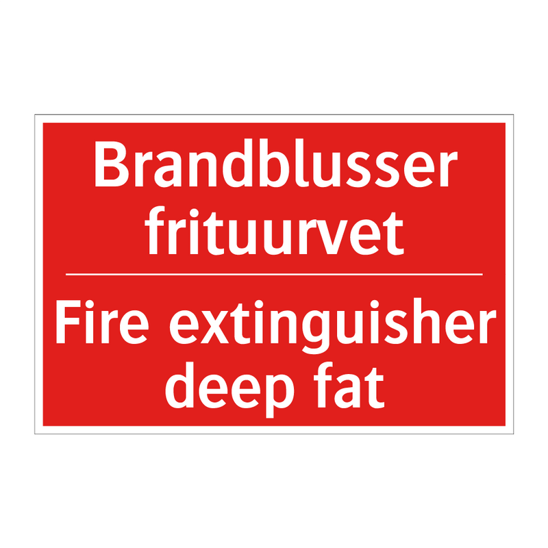 Brandblusser frituurvet - Fire extinguisher deep fat