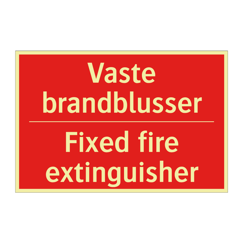 Vaste brandblusser - Fixed fire extinguisher