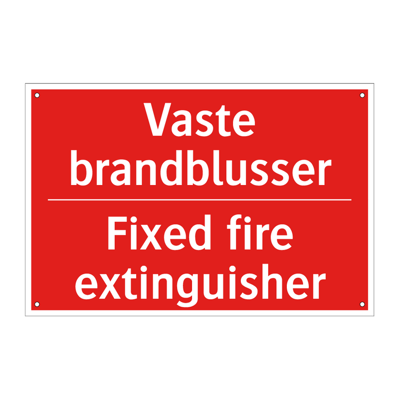 Vaste brandblusser - Fixed fire extinguisher