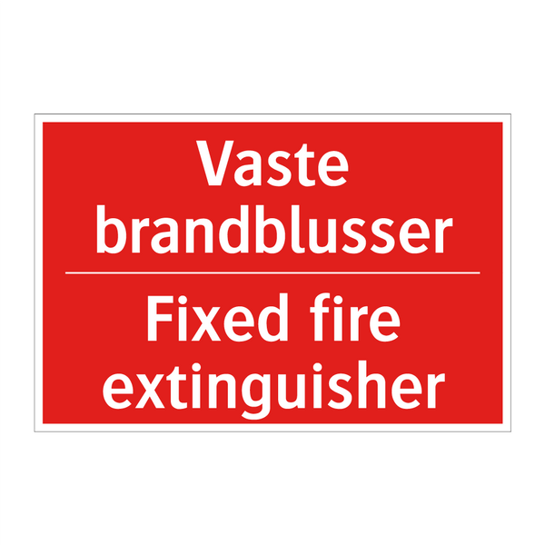 Vaste brandblusser - Fixed fire extinguisher