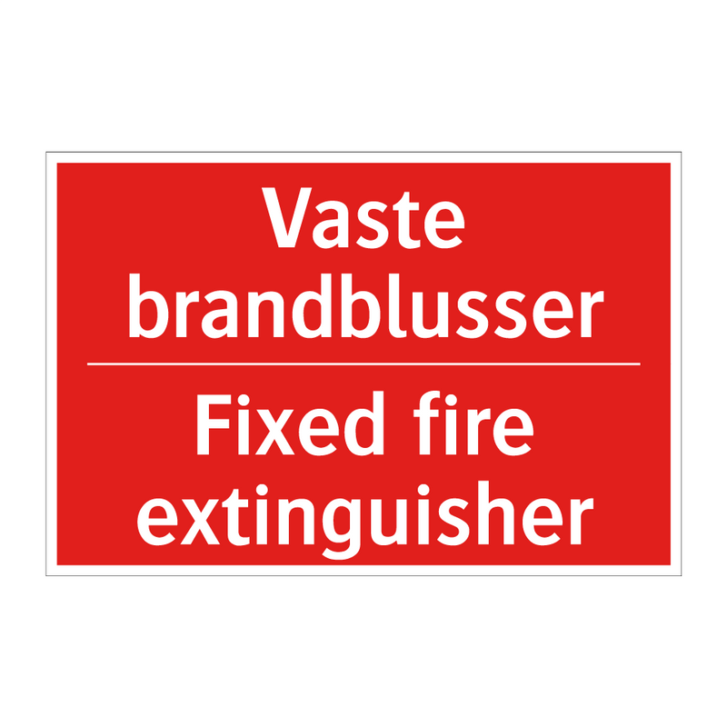 Vaste brandblusser - Fixed fire extinguisher