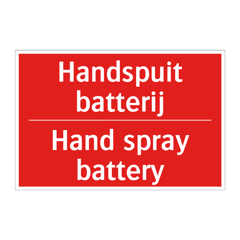 Handspuit batterij - Hand spray battery