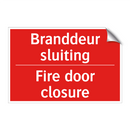 Branddeur sluiting - Fire door closure