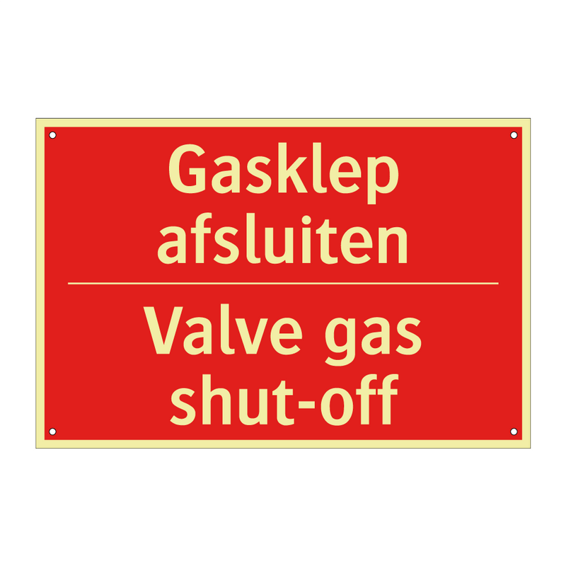 Gasklep afsluiten - Valve gas shut-off