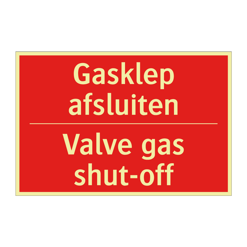Gasklep afsluiten - Valve gas shut-off