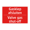 Gasklep afsluiten - Valve gas shut-off