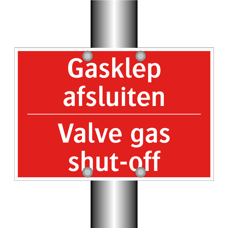 Gasklep afsluiten - Valve gas shut-off