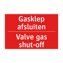 Gasklep afsluiten - Valve gas shut-off