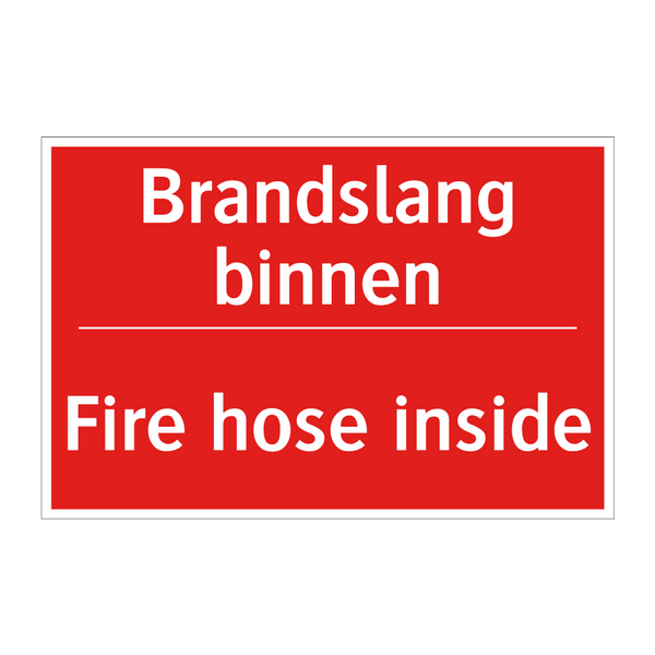 Brandslang binnen - Fire hose inside