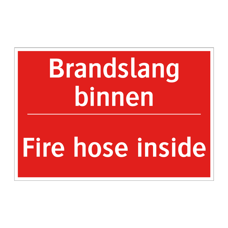 Brandslang binnen - Fire hose inside