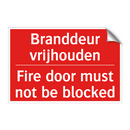 Branddeur vrijhouden - Fire door must not be blocked