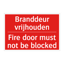 Branddeur vrijhouden - Fire door must not be blocked