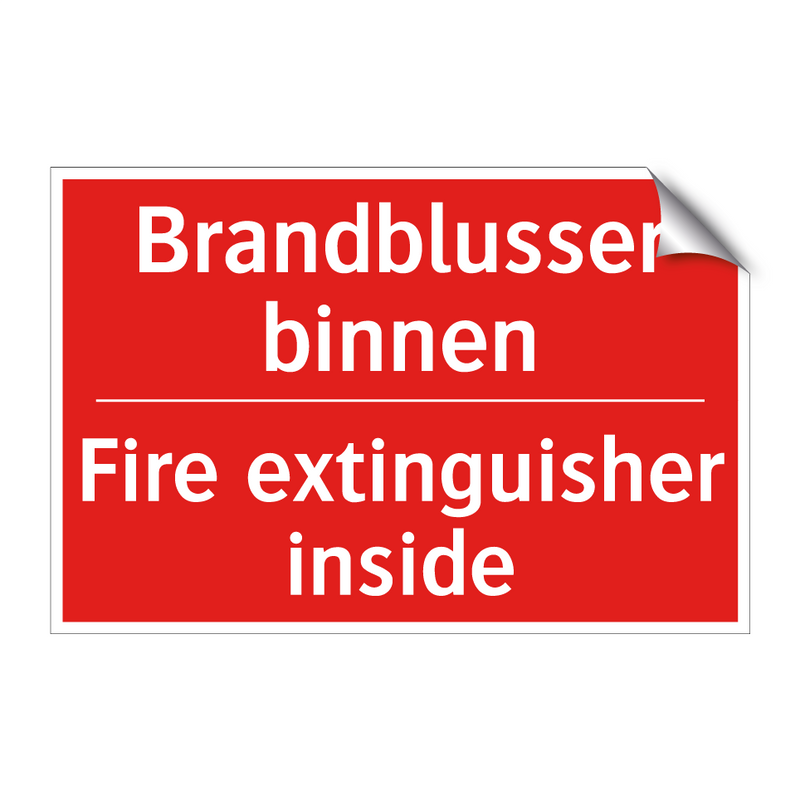 Brandblusser binnen - Fire extinguisher inside