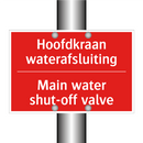 Hoofdkraan waterafsluiting - Main water shut-off valve