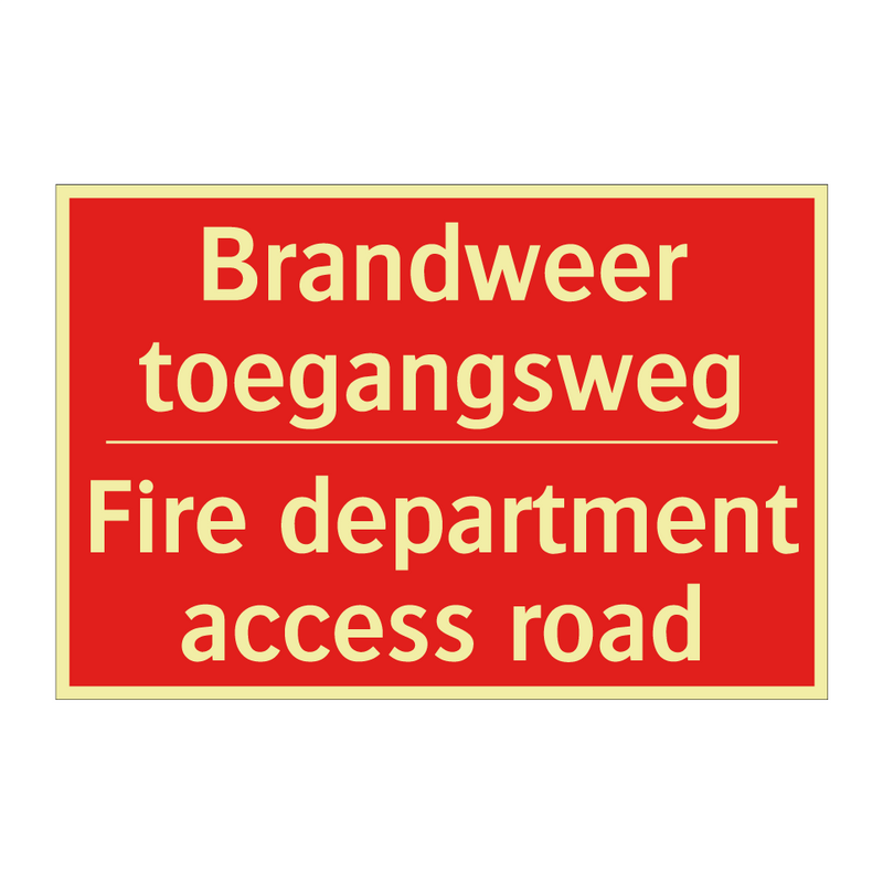 Brandweer toegangsweg - Fire department access road