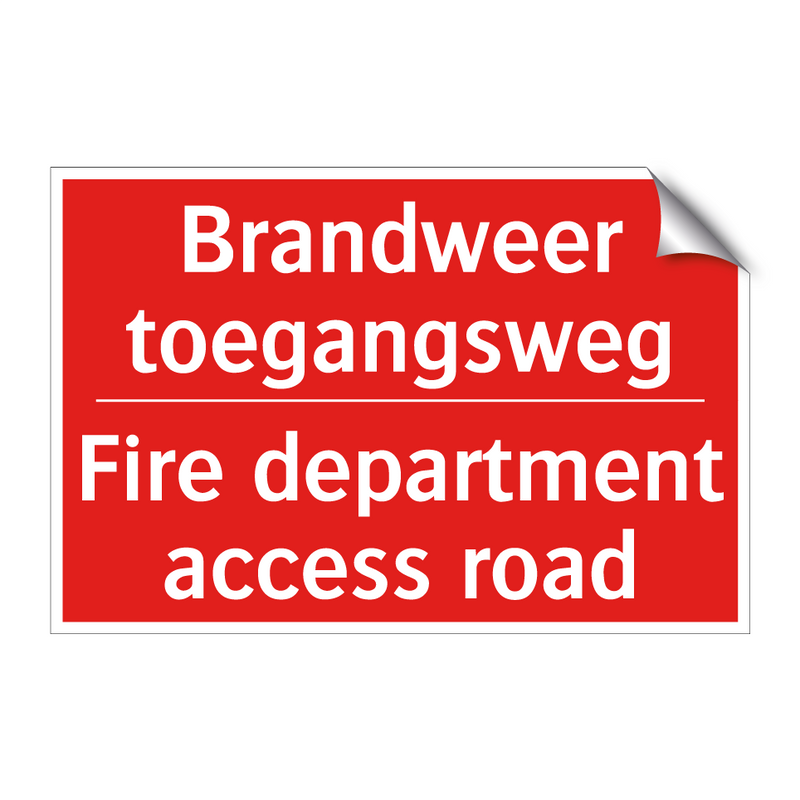 Brandweer toegangsweg - Fire department access road