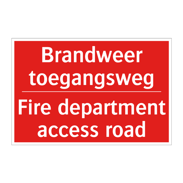 Brandweer toegangsweg - Fire department access road