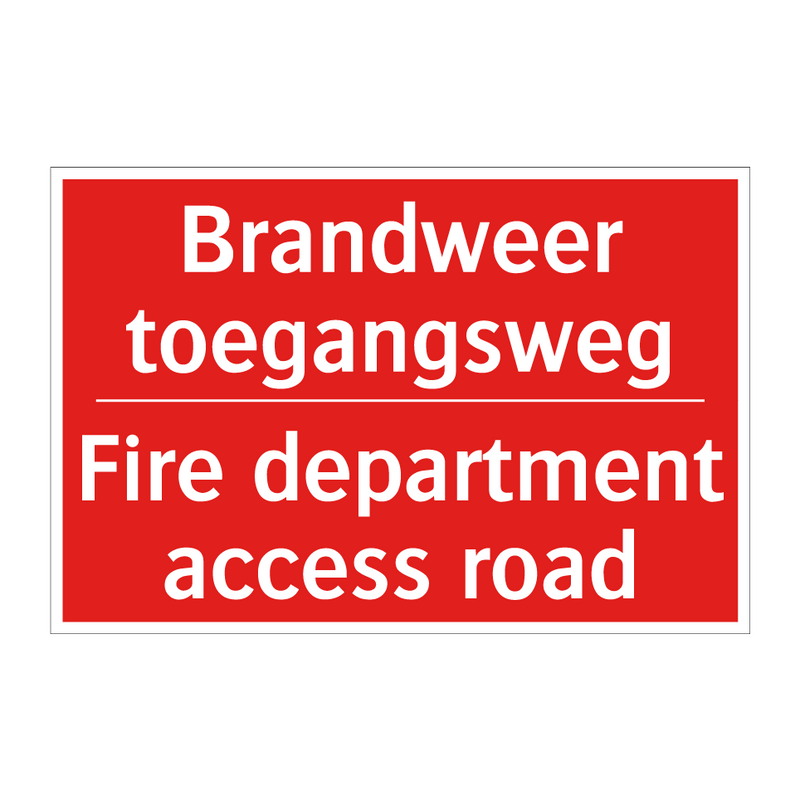 Brandweer toegangsweg - Fire department access road