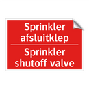 Sprinkler afsluitklep - Sprinkler shutoff valve