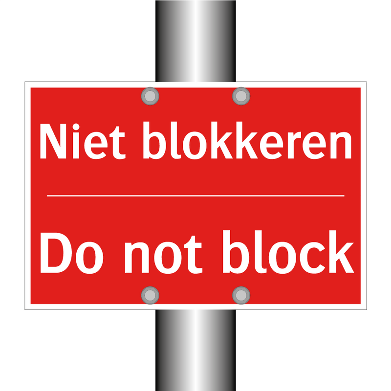Niet blokkeren - Do not block