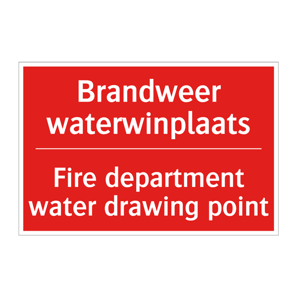 Brandweer waterwinplaats - Fire department water drawing point