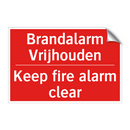 Brandalarm Vrijhouden - Keep fire alarm clear