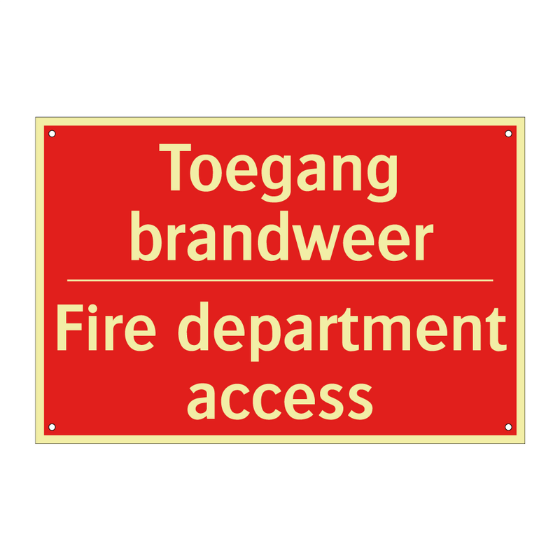 Toegang brandweer - Fire department access