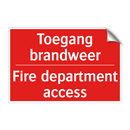 Toegang brandweer - Fire department access