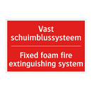 Vast schuimblussysteem - Fixed foam fire extinguishing system