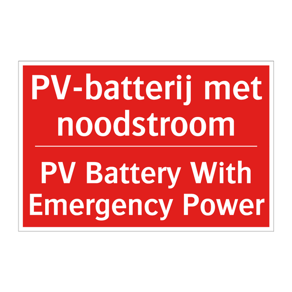PV-batterij met noodstroom - PV Battery With Emergency Power