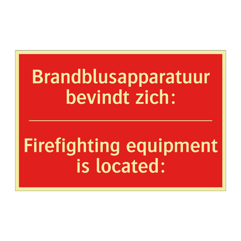Brandblusapparatuur bevindt zich: - Firefighting equipment is located: