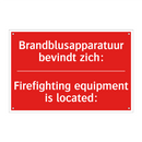 Brandblusapparatuur bevindt zich: - Firefighting equipment is located: