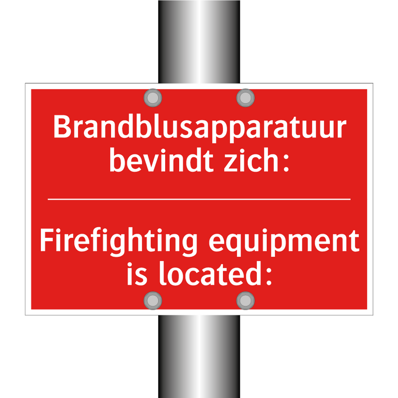 Brandblusapparatuur bevindt zich: - Firefighting equipment is located: