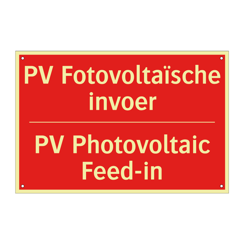 PV Fotovoltaïsche invoer - PV Photovoltaic Feed-in