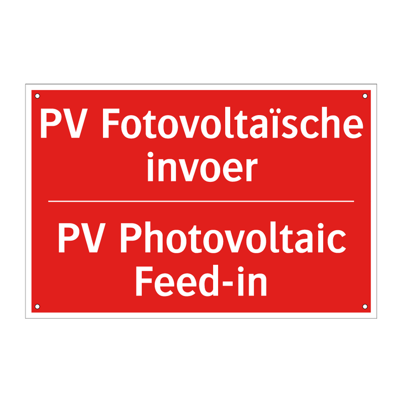 PV Fotovoltaïsche invoer - PV Photovoltaic Feed-in