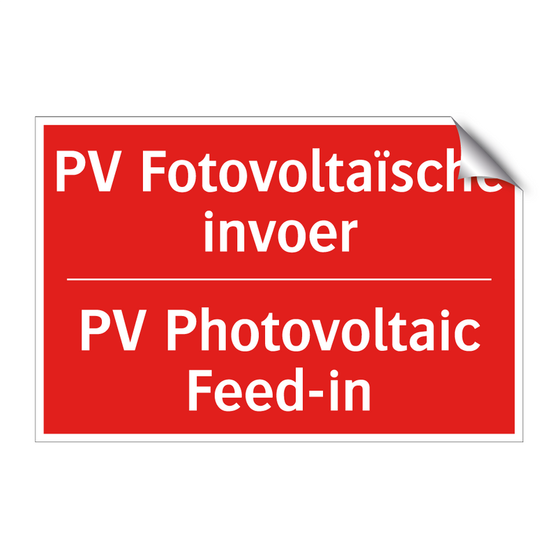 PV Fotovoltaïsche invoer - PV Photovoltaic Feed-in