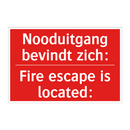 Nooduitgang bevindt zich: - Fire escape is located: