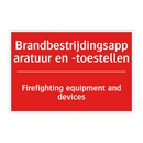 Brandbestrijdingsapparatuur en -toestellen - Firefighting equipment and devices