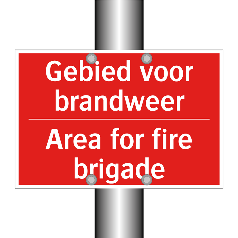 Gebied voor brandweer - Area for fire brigade