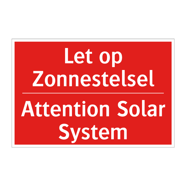 Let op Zonnestelsel - Attention Solar System