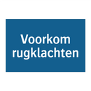 Voorkom rugklachten & Voorkom rugklachten & Voorkom rugklachten & Voorkom rugklachten