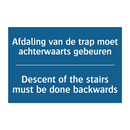 Afdaling van de trap moet achterwaarts /.../ - Descent of the stairs must be /.../
