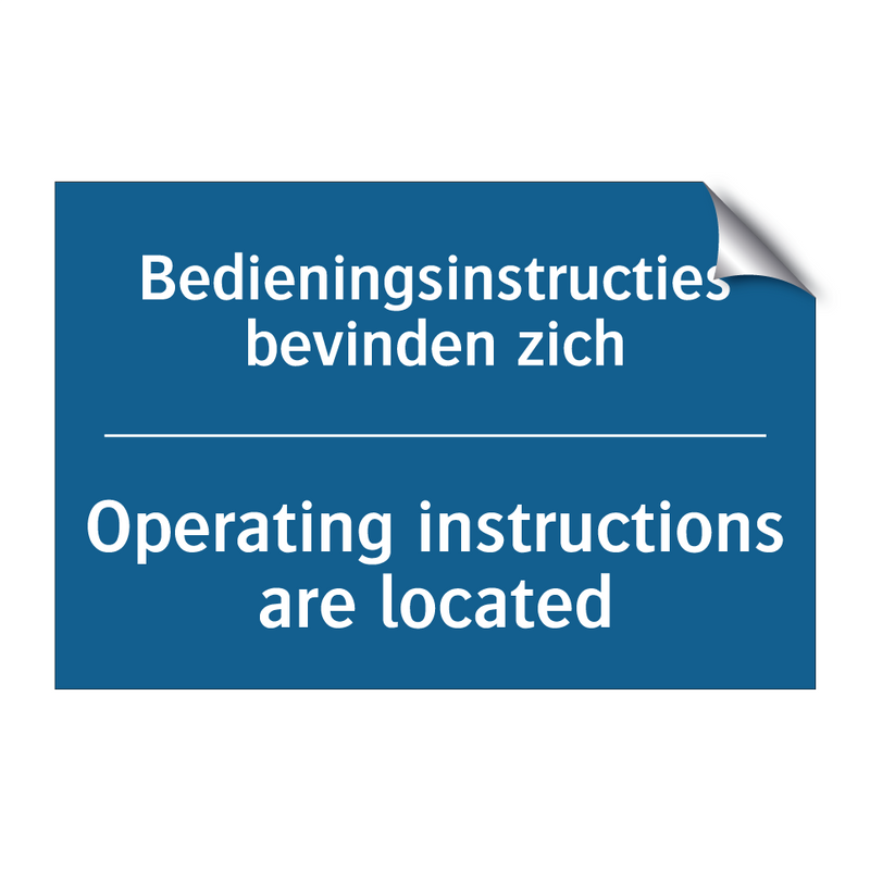 Window Operating Instruction Sticker Koop Bedieningsinstructies bevinden /.../ - Operating instructions are ...