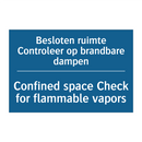 Besloten ruimte Controleer op /.../ - Confined space Check for flammable /.../