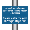 Gelieve het zwembad alleen met /.../ - Please enter the pool only with /.../