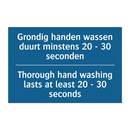 Grondig handen wassen duurt minstens /.../ - Thorough hand washing lasts at /.../