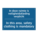In deze ruimte is veiligheidskleding /.../ - In this area, safety clothing /.../