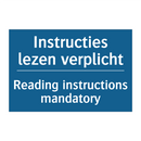 Instructies lezen verplicht - Reading instructions mandatory