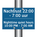 Nachtrust 22:00 - 7:00 uur - Nighttime quiet hours 10:00 PM /.../