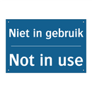 Niet in gebruik - Not in use & Niet in gebruik - Not in use & Niet in gebruik - Not in use